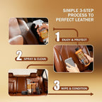 Leather Cleaner and Conditioner Kit, Leather Care for Car Seats, Furniture, Couches, Boots, Bags & More, Safe for Any Color, 