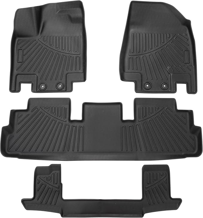 Powerty Floor Mats for 2023-2025 2026 Nissan Pathfinder 7 Seats Accessories All Weather Floor Liners 3D TPE Floor Mat Heavy-Duty Floor Liners
