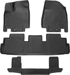 Powerty Floor Mats for 2023-2025 2026 Nissan Pathfinder 7 Seats Accessories All Weather Floor Liners 3D TPE Floor Mat Heavy-Duty Floor Liners