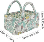 Small Storage Basket Organizer, Mini Fabric Floral Storage Baskets with Handle, Quilted Portable Collapsible Storage (F)