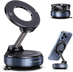Vacuum Magnetic Car Phone Holder for Magsafe, Hands-Free 360° Adjustable Suction Cup Phone Mount for Car/Gym/Mirror/Smooth Surface, Compatible with iPhone & Android (Black)