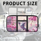 Hummingbird Car Sun Visor Organizer, Zipper Visor Organizer Storage Pouch, Card Holder, Adjustable Elastic Bands for Most Vehicles, Suvs & Trucks Scratch-Resistant Auto Interior Accessories