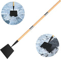 Wooden Handle Ice Scraper&Chopper for Driveway Sidewalk, Heavy Duty Ice Chipper, Ice Breaker Tool, Ice Shovel&Chisel&Spud, Floor Scraper for Ice Removal(56In)