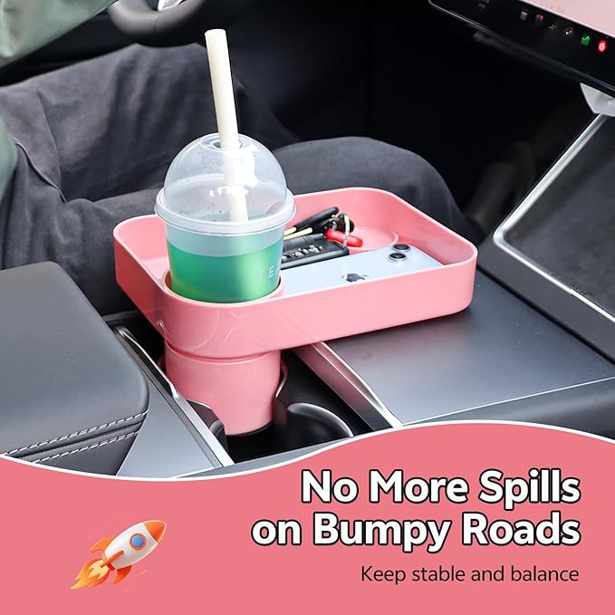 Car Seat Snack Tray for Kids Toddler Travel,Cup Holder Expander for Car,Toddler Travel & Road Trip Accessory for Mess-Free Snacking in The Car (Pink)