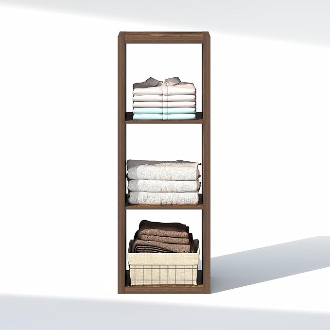 Furinno Cubic Closet Organizers and Storage, 3-Cube Closet Organizer, Open Shelf Closet Storage, Extra Thick Frame for Wardro
