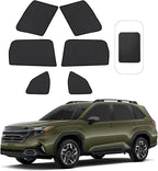 Front Side Half Window Shade Foldable Custom Fit for 2025 Su-baru Forester Car Window Shades for Side Window Sun Shade UV Protection Heat Insulation for Camping Sleeping 6PCS