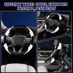 Soft Leather Steering Wheel Cover with Breathable Design and Anti-Slip Grip, Fully Compatible with Tesla, Toyota, Honda, Niss