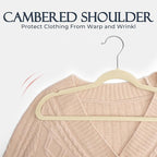 HOUSE DAY Beige Velvet Hangers 20 Pack, Non Slip Clothes Felt Hanger Heavy Duty for Coat, Premium Slim Space Saving Suit Hang