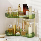 INVSSENE Corner Bathroom Countertop Organizer, Vanity Trays for Counter, Makeup Organizers, Perfume Tray, Kitchen Spice Rack,