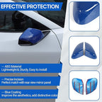 Door Rear View Mirror Cover Cap Compatible with Chevrolet Corvette C8 2020-2026, ABS Side View Mirror Cover, Auto Door Rearview Mirror Protective Trim Cap 2Pcs (Blue)