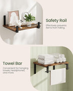 12 inch Deep Floating Shelves and Floating Shelves for Wall Bundle, Wall Mounted Shelves for Living Room, Bedroom, Study, Bat
