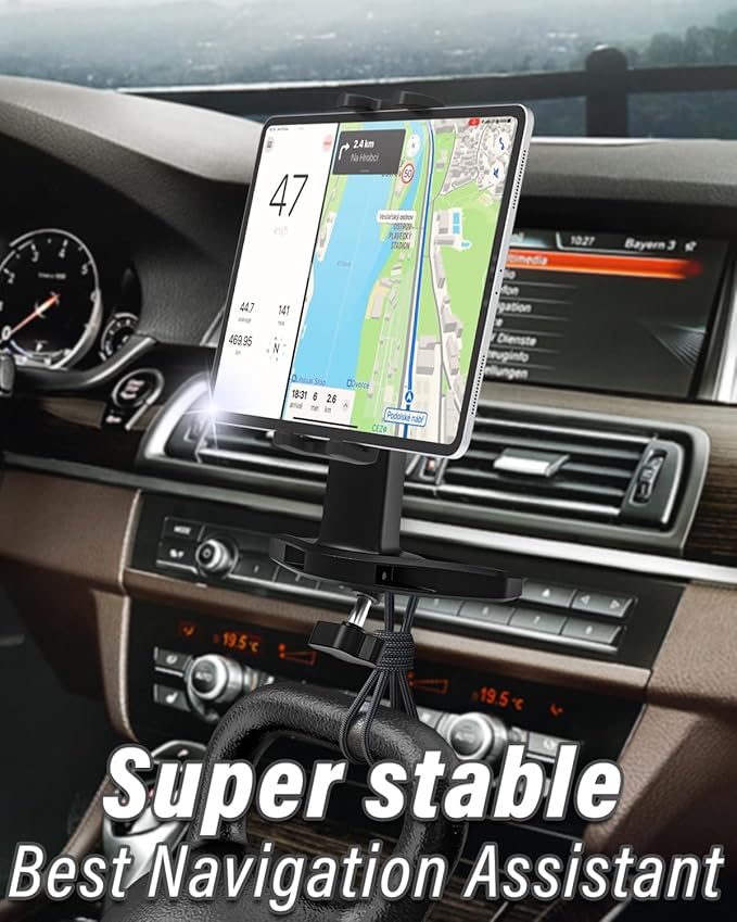 Car CD Tablet Mount Universal Vehicle CD Slot Holder for iPad 4-12.9'' Pro/Air/Mini, iPhone 15/14/ 13/12/ Kindle Fire HD, Galaxy and More 4-12.9'' Tablet Phone