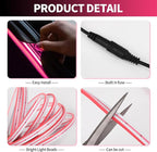 HOLDCY Car LED Strip Lights - Trunk Cargo Ambient Lighting, Pink 10000K, 118.11 inches Flexible Cuttable LED Light Strip, Easy Install, Waterproof, Universal Fit for Car Trunks, SUVs, and Vans