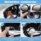 New Driver Gifts, Teen Driver Car Safety Accessories with Wide Angle Rear View Mirror,Suction Cup Blind Spot Mirrors,Car Mirror Wiper for Wide Vision Clear Visibility for Women Drivers in Bad Weather