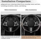 Car Leather Steering Wheel Cover - Panapi Material, Universal 14.5-15 Inch Leather Anti-Slip Breathable Auto Steering Wheel C