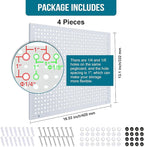 Peg Board, Heavy Duty Steel Organization Panels, Universal 1/8 and 1/4 Peg Board Accessories, Ideal for Garage Tool Storage, 