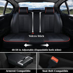 Coverado Car Seat Covers Full Set, Premium Nappa Leather Seat Covers for Car, Waterproof Car Seat Protector with Lumbar Suppo