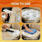 Jocecury 2Pcs Multi-Purpose Foam Cleaner, 600ML Car Interior Cleaner for Leather Seats, Fabric, Vinyl & Carpet, No Rinse Inte