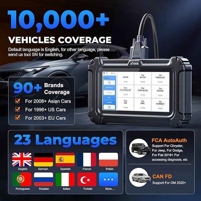 XTOOL D6 OBD2 Scanner Diagnostic Tool with Lifetime Free Updates: 2026 Full System Scan Tool with 15 Resets, Crank