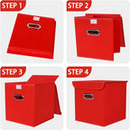 Closet Organizers Fabric Storage Bins With Lids Collapsible Cube Storage Organizer Basket With Handles,Storage Boxes for Clot