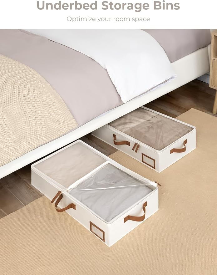 StorageWorks Under Bed Storage Containers with Cedar Wood Clothes Hanger 10 Pack