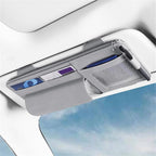 Car Visor Organizer, Multi-Pocket Sunvisor Storage with Sunglass Holder, Document Holder and Visor Card Clip, Fit for AUTO SUV & Truck, Leather Car Accessories Interior (Grey)