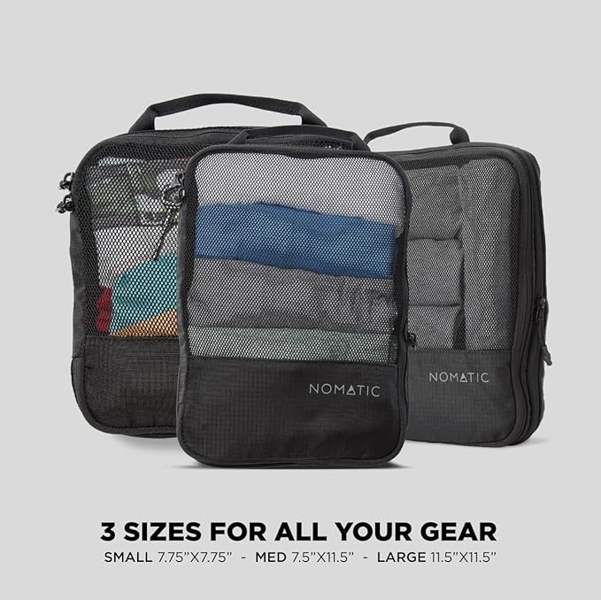 NOMATIC Packing Cubes, Compression Luggage Organizers for Carry-On, Suitcases, Travel Bags, Medium