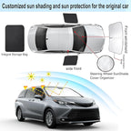 3PCS Car Window Shades Front Windshield Sun Shade Foldable Window Shade Custom Fit for Toyota Sienna 2016-2026 Accessories Car Shades for Front Windows Anti-UV Rays Block Heat