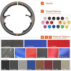 MEWANT Steering Wheel Covers for Dodge RAM 1500/1500 Classic / 2500/3500 / 5500 Hand-Stitched Genuine Leather ram Steering Wheel Wrap