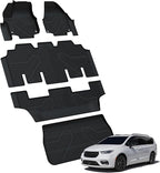 LASFIT Floor Mats for Chrysler Pacifica 2017-2026, All-Weather TPE Floor Liners & Trunk Cargo Mats Accessory for Pacifica/Voyager (7-Seater,Non Hybrid