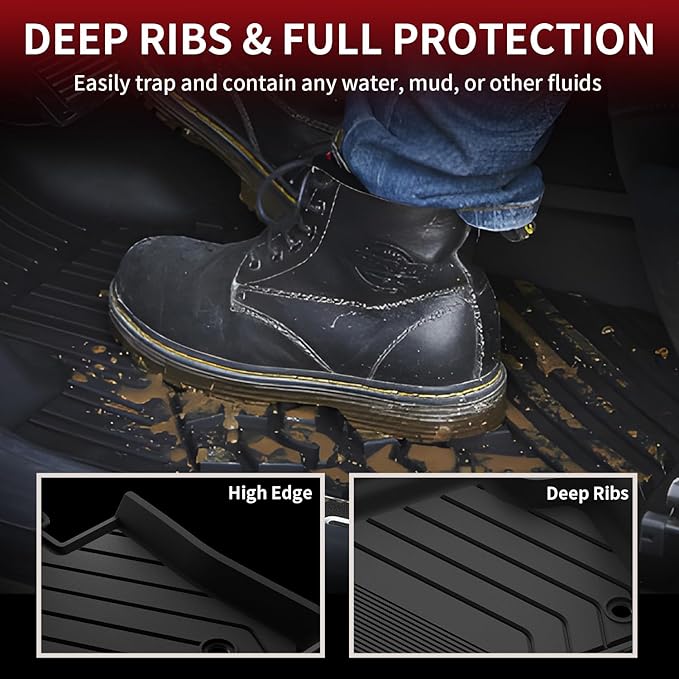 LASFIT Floor Mats & Cargo Mat for 2023 2024 2025 2026 BMW X1 xDrive28i M35i xDrive, Custom Fit TPE All Weather Waterproof Floor Liners Full Set Car Liners, Black