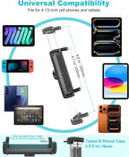 Car Tablet Holder CD Slot, Adjustable Arm CD Player Tablet Mount, 360° Rotation Vehicle CD Insert Clamp for iPad Pro 13 12.9 Mini Air, Galaxy Tab/Z Fold/Z Flip, iPhone, More 4-13" Devices