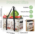 Reusable Grocery Bags Heavy Duty Shopping Bags Foldable Large Tote Bags with Long Handles & Hard Bottom