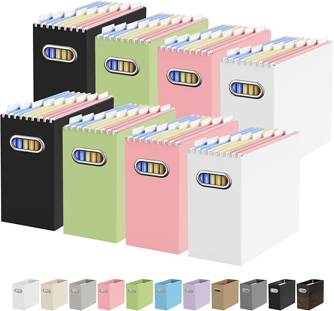 Oterri Cardboard File Organizer Box for Hanging File Folders Letter Size,File Box for Computer Desk,File Cabinet,Working Home