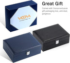 Voova Jewelry Box Organizer for Women Girls, 2 Layer Large Men Jewelry Storage Case,PU Leather Display Jewellery Holder with 