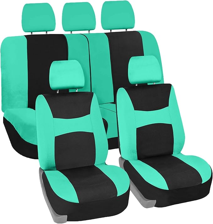 FH Group Car Seat Covers Full Set Cloth - Universal Fit,Automotive SeatCovers,Low Back Front SeatCovers,Airbag Compatible,Spl
