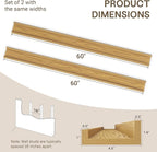 Fun Memories Long Wall Shelves Set of 2-60 Inch Floating Shelves for Wall - Picture Ledge Shelf with Lip for Storage - Wall -