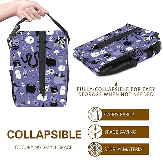 Gothic Car Trash Can with Lid Collapsible Reusable Waterproof Car Garage Bag,Automotive Garbage Can,Car Accessories Interior Car Organizer