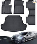 2024 2023 for Toyota Camry 8th Floor Mats, 2022 2021 2020 2019 2018 FWD, TPE All Weather Waterproof Anti-Slip Front & Rear 2nd Seat & Cargo Liner Trunk Mat(Not Fit for Hybrid or AWD), Car Accessories