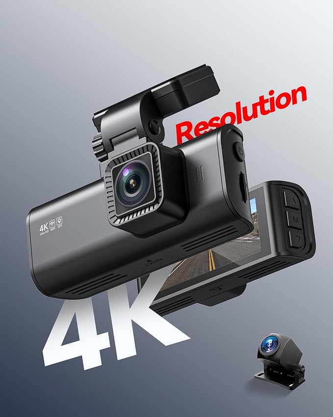 REDTIGER F7N 4K Dual Dash Cam, 5.8GHz WiFi-20 MB/s Fast Transfer, 64GB Card, Front 4K/2.5K and Rear 1080P Dash Camera for Car