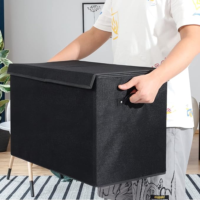 popoly Large Toy Box Chest Storage with Flip-Top Lid, Collapsible Kids Storage Boxes Container Bins for Toys, Playroom Organi
