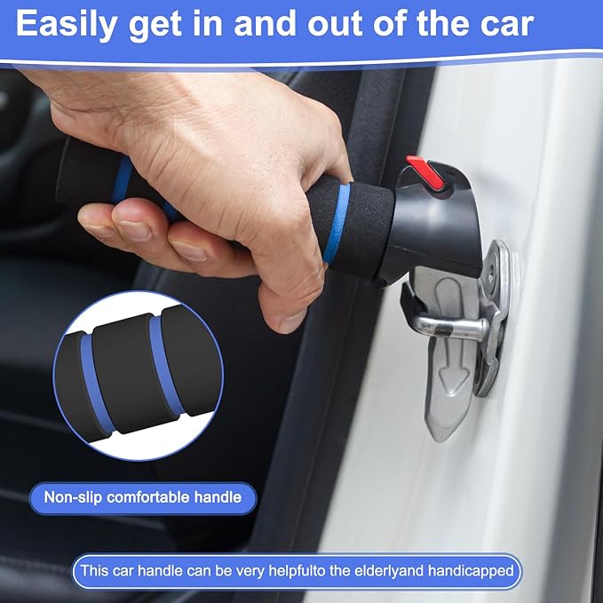 2 Packs 3 in 1 Car Handle Assist,Car Door Handle for Elderly,Support Handle Multifunction Door Latch for Seniors and Handicap