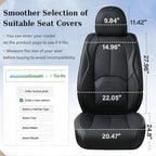 Coverado Automotive Seat Covers, Leather Seat Covers Front Seat, Luxury Car Seat Covers with Lumbar Support, Front Driver Sea