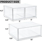 Prsildan Acrylic Drawer Makeup Organizer with 3 Drawers, Clear Stackable Storage for Baby Bottles, Craft, Jewelry & Hair Acce