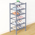Smiry Bamboo Shoe Rack for Closet, 6 Tier Small Wooden Stackable Shoe Organizer, Free Standing Shoes Storage Shelf for Entryw