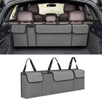 Car Trunk Organizer, Backseat Hanging Large Storage with Adjustable Straps,Waterproof PVC Collapsible Cargo Bag, Car Interior
