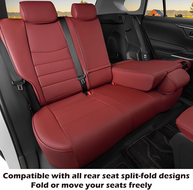 HKZ Custom Fit RAV4 Hybrid Car Seat Covers Set for 2019 2020 2021 2022 2023 2024 2025 Toyota RAV4 Hybrid Model Only LE,XLE,Li
