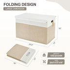Large Toy Storage Box with Lid, Collapsible Toys Storage Organizer Bins with Dividers and Handles, Storage Chest Bin for Kids