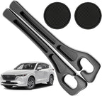 Car Seat Gap Filler Organizer Compatible with Mazda Cx5 CX-5 Accessories Seat Gap Plug Blocker with Storage Slot Non-Slip Car Cup Holder Coaster Black