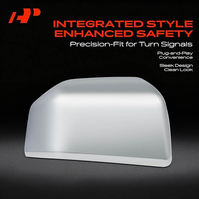 A-Premium Passenger Side Rearview Mirror Cover Cap - Compatible with Ford F-150 F150 2015-2020 & Lincoln Navigator 2016-2017 - Chrome